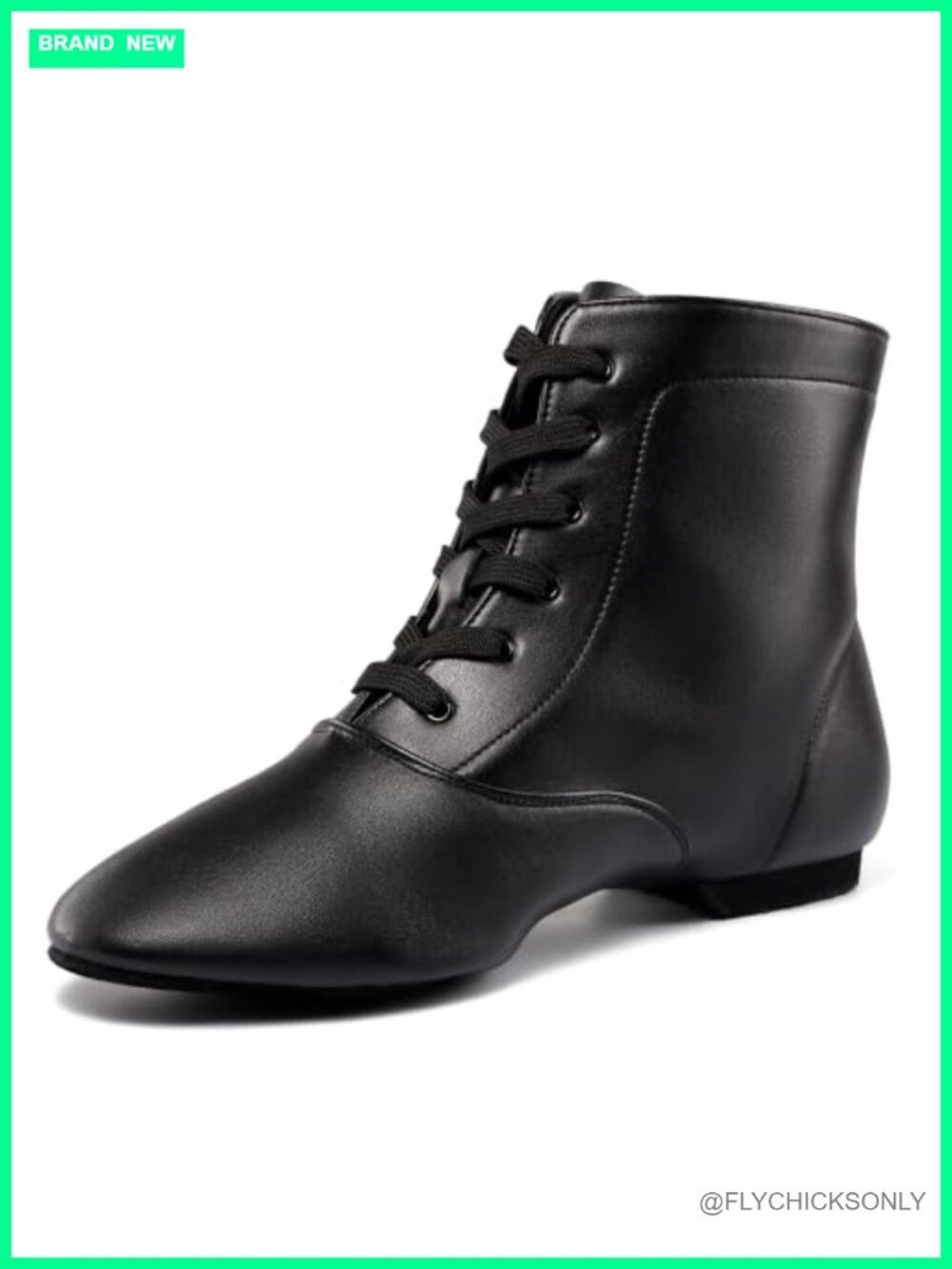 Unisex Jazz Boots PU Leather Lace Up Dance Shoes